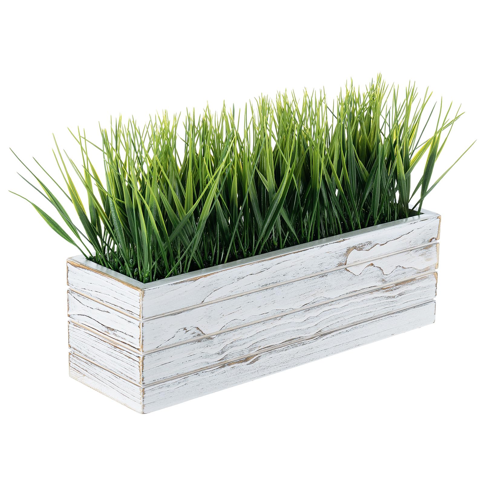 MyGift 14 Inch Grass in Wooden Window Box