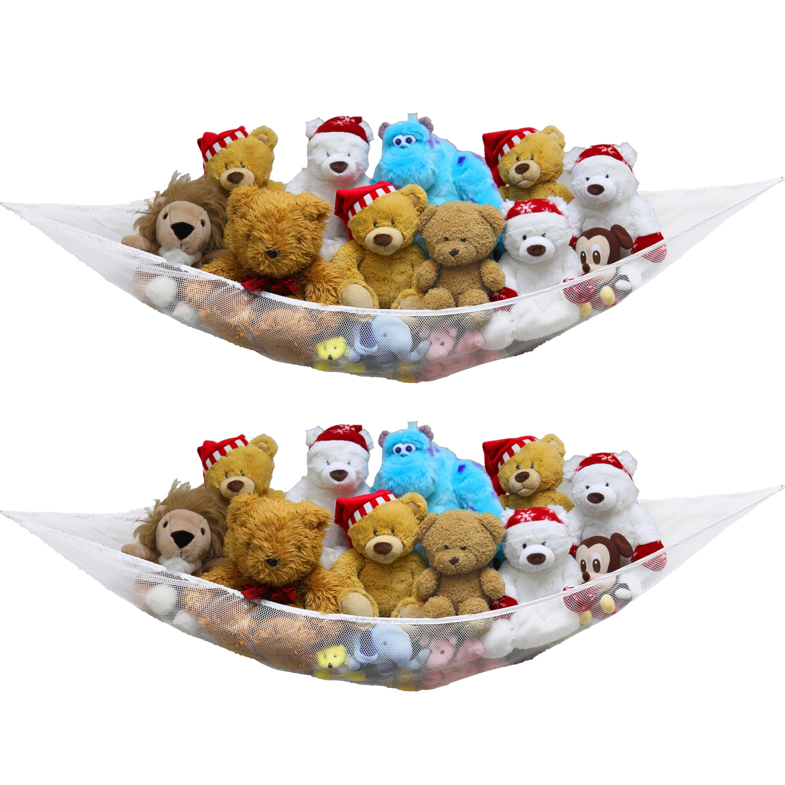 Sponsored Ad - Simple Houseware 2 Pack Stuffed Animal Toy Hammock Net, Corner Wall Storage for Kids Room, White