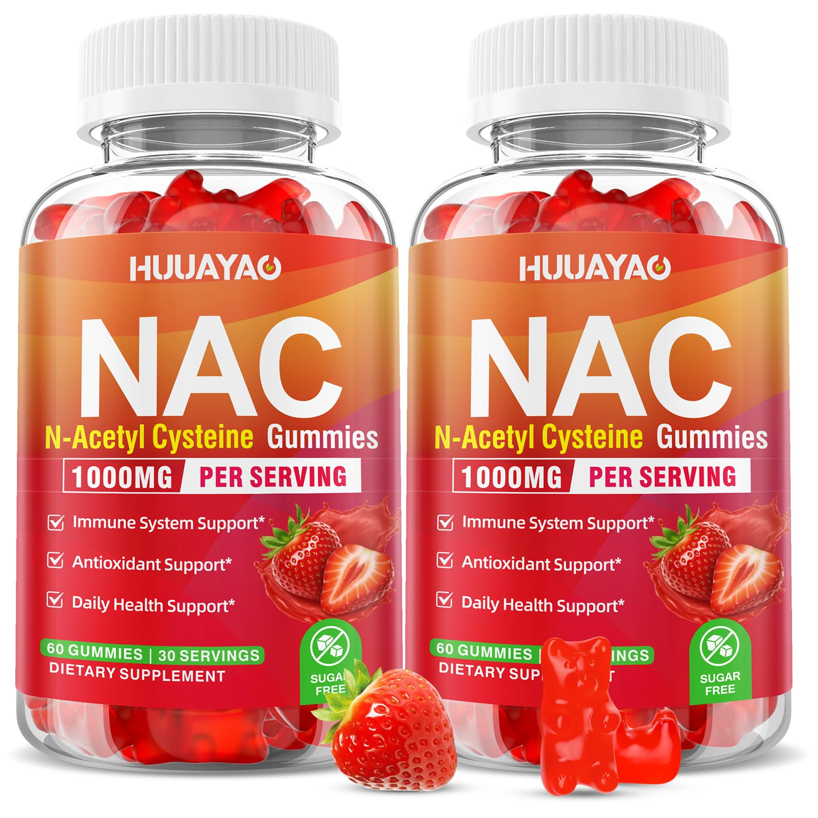 NAC Gummies, N-Acetyl Cysteine 1000mg NAC Supplement for Kids & Adults 120 Count (Pack of 1)