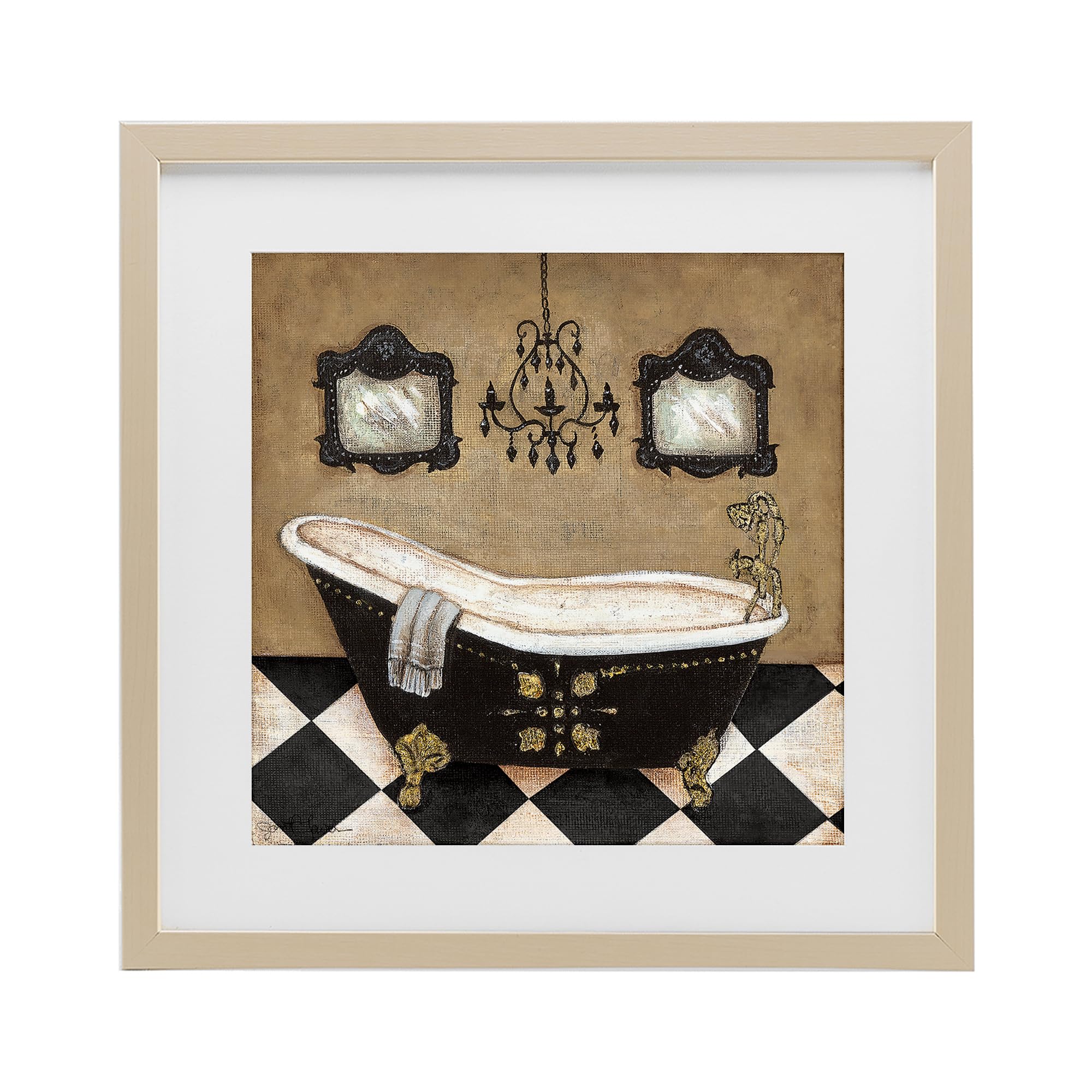 'Elegant Vintage Bathtub'| Framed Print Under Glass