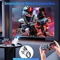 Vista 3 de Mini proyector Bluetooth, proyector 1080P 4K, proyector para iPhone, proyector portátil compatible con Full HD 1080P, proyector al aire libre