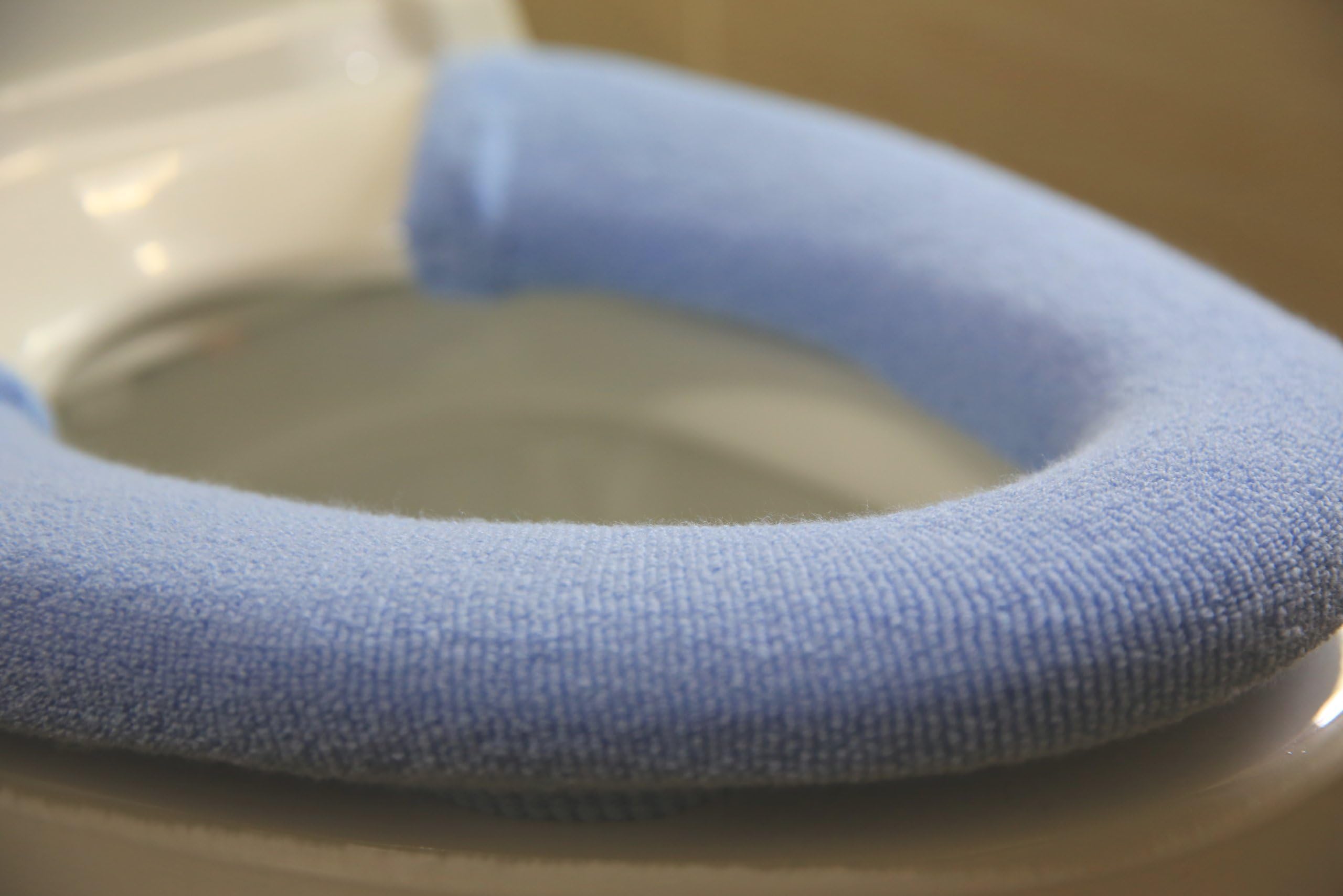 Chill-Away Button-Up Warm, Soft & Comfy Toilet Seat Cover (w/ Stainless Buckles) - Ocean Blue