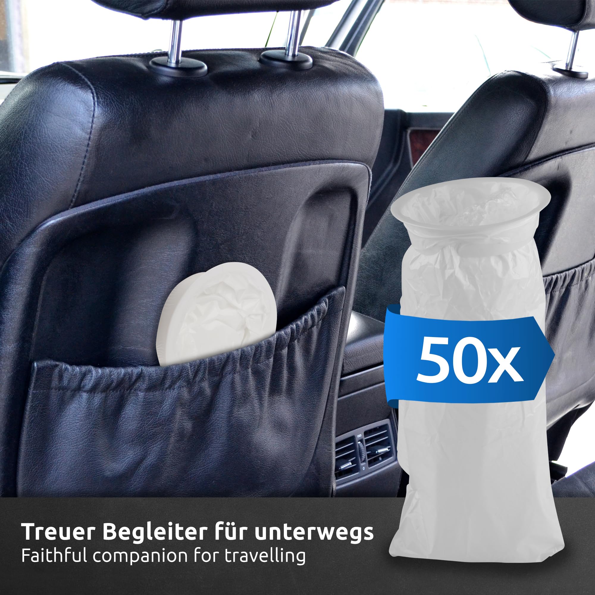 ECENCE Sacchetti vomito da viaggio con anello 50 pezzo/i, sacchetto per mal d'auto, Sacchetto vomito da viaggio Bambini, sacchetto per mal d'aria, molto capiente