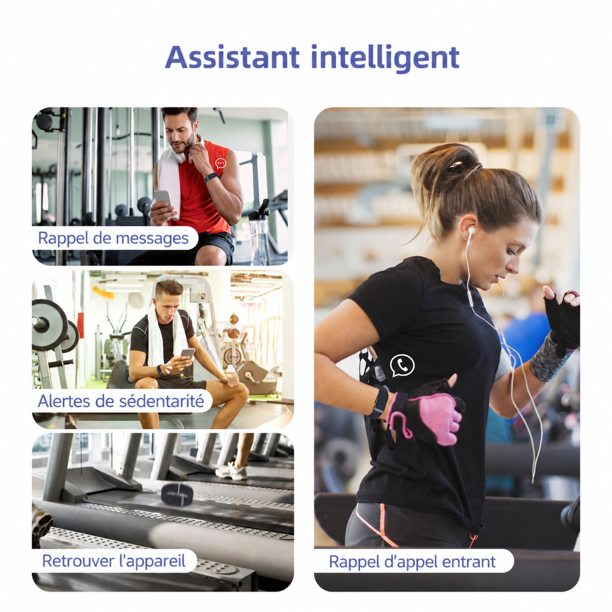 Fitness Tracker​, IP68 Bracelet Santé Connectée Homme Femme | 160+Sport, Rapport Santé l'IA, Surveillance 24h-Fréquence Cardiaque/SpO2/Stress/Sommeil, Appel/SMS Notification, APP Gratuite