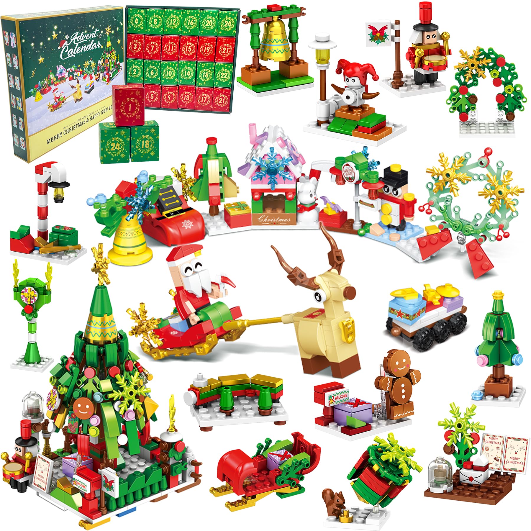 Calendario Adviento con 24 Regalos,Niños Calendario Adviento de Navidad,Incl. Papá Noel, trenes,Regalo de Cuenta Atrás de Navidad para Niños y Niñas (Calle de Navidad)