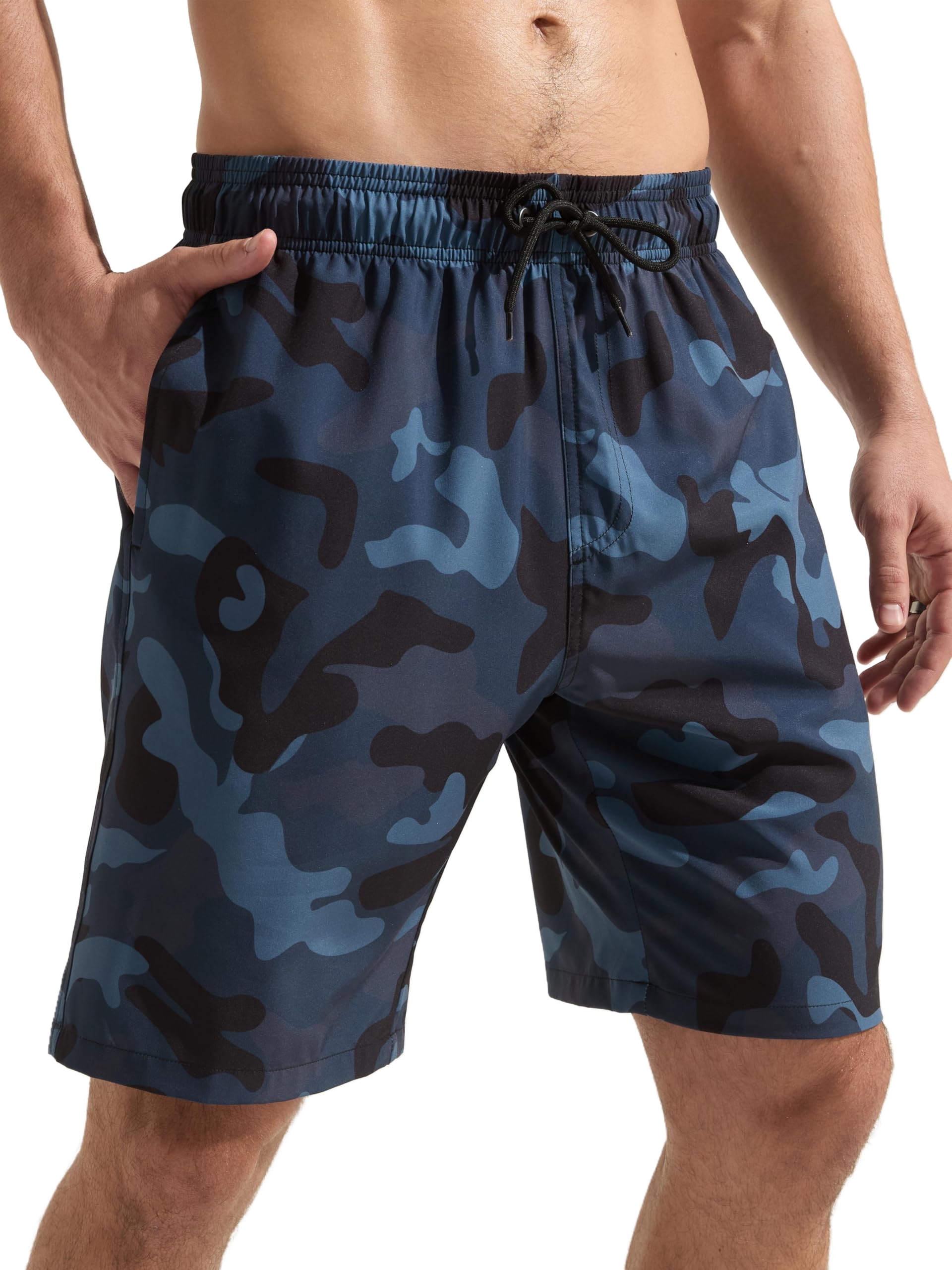 Arcweg Pantaloncini da Uomo per Nuoto Pantaloncini da Bagno Asciugatura Rapida Shorts da Spiaggia Lunghi con Multi-Tasche Surf a Righe
