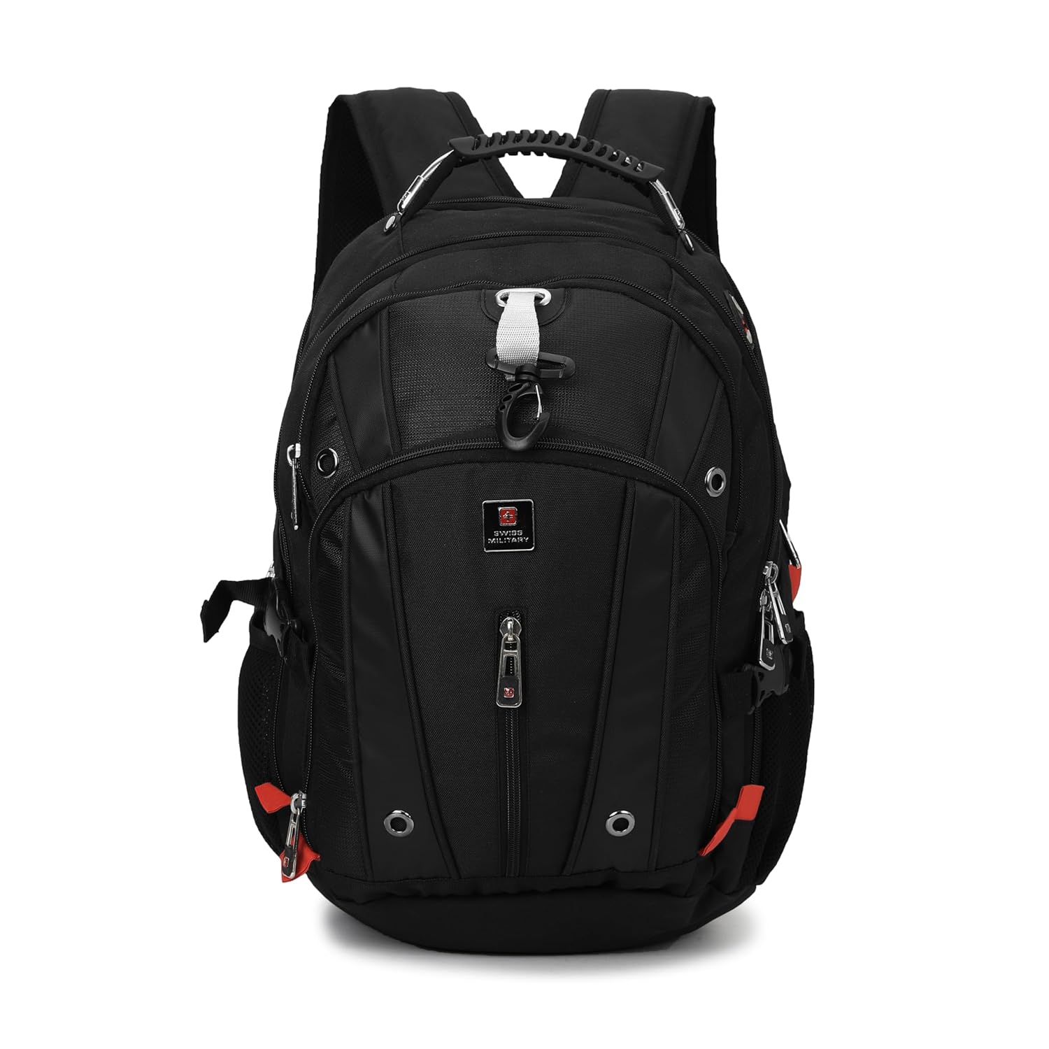 Swiss Military Luxury 32L Laptop Backpack with USB & AUX Port, Tear-Resistant 1000D Polyester, Fits 15.6 Inch Laptop, Travel, Office & College Bag for Men & Women with Padded Back & Straps