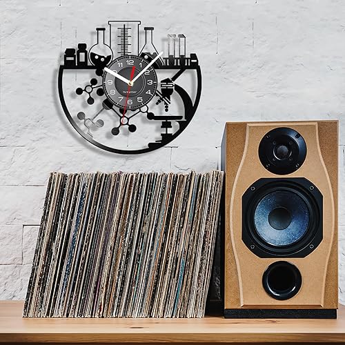 Miniatura 6 de Reloj de pared químico de 12 pulgadas, reloj de pared silencioso de cuarzo sin tictac, funciona con pilas, moderno, decorativo, química, analógico,