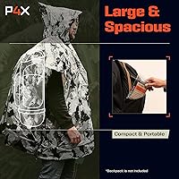 Vista 7 de PREPARED4X Emergency Mylar Poncho – Survival Rain Poncho with Hood – Lightweight, Compact, Reusable Emergency Blanket Poncho for Hiking, Camping