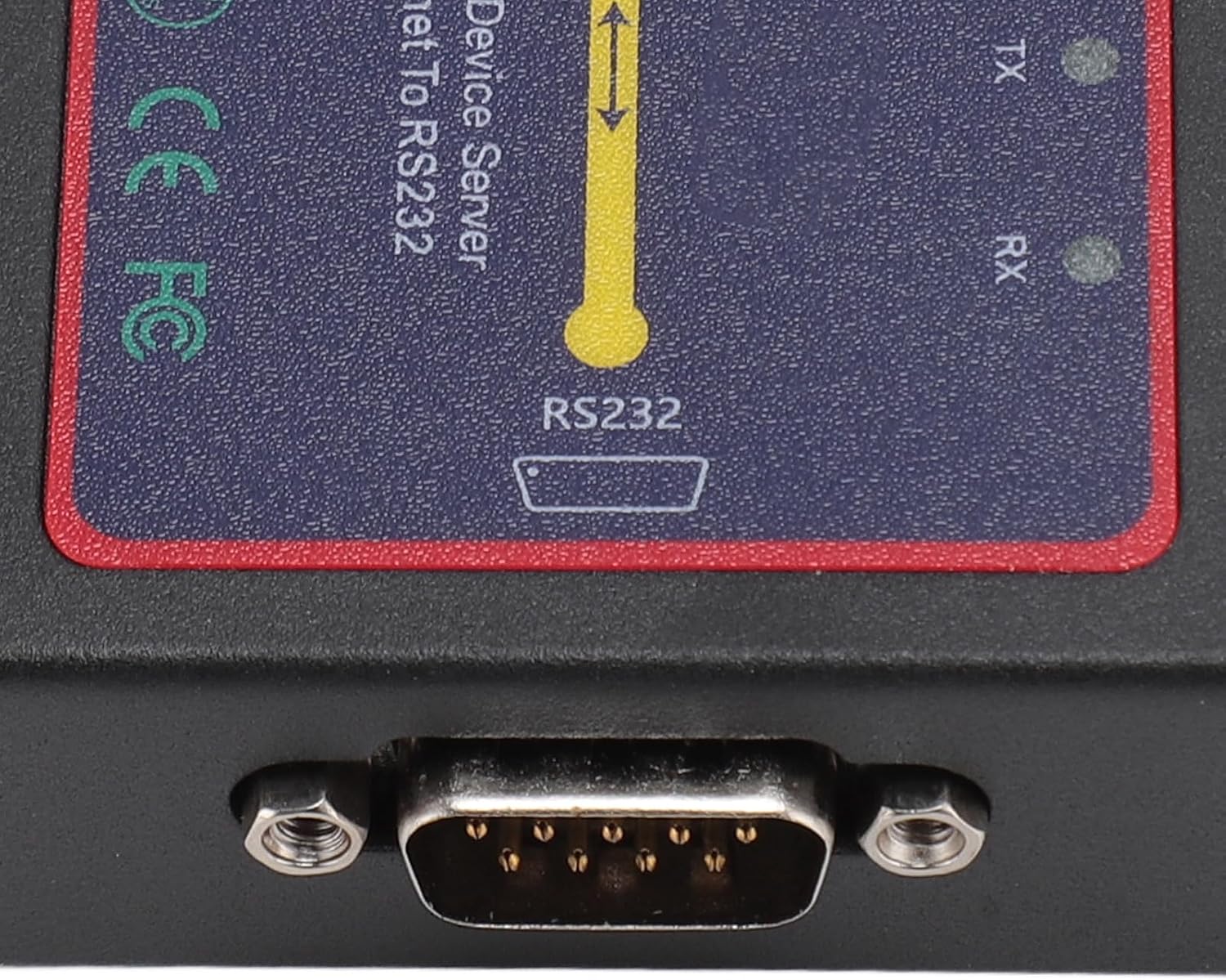 Close-up of RS232 serial port