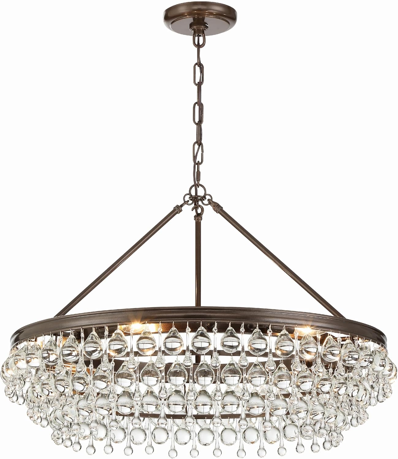 Crystorama Calypso 6 Light Crystal Teardrop Vibrant Bronze Chandelier