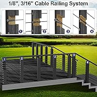 Vista 3 de BLIKA Paquete de 20 arandelas de ángulo negro de identificación de 1/4 pulgadas para barandillas de cable, arandelas biseladas de ángulo negro de 30