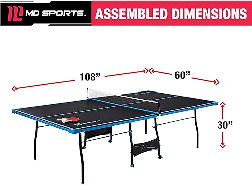 Miniatura 5 de MD Sports Table Tennis Tables Multiple Styles Ping Pong Tables, Foldable for Easy Storage with Nets Included, Perfect for Family Game Rooms