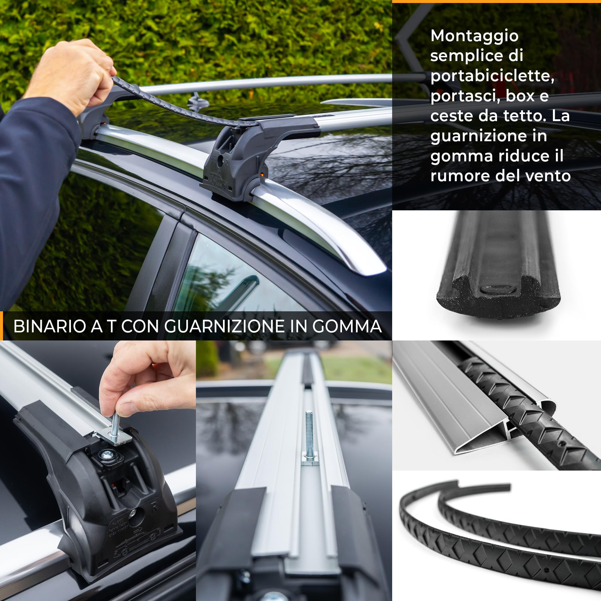 CHROMEMASTER Barre Portatutto Tetto e Gradino per Portiera Auto Compatibili con Ford Tourneo Connect 2022+; Portapacchi da Tetto per Box, Portabici, Scala | Ideale per Viaggi, Vacanze, Uso Quotidiano
