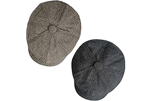 2 Pack Newsboy Hats for Men: Authentic Classic 8 Panel Wool Blend Ivy Gatsby Cap