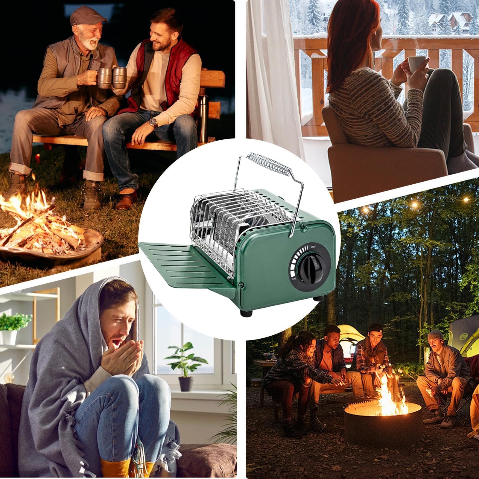 Poêle De Chauffage Pour Tente,1200W Réchaud À Gaz Pour Randonnée Avec Sac De Rangement - Appareil de Chauffage Extérieur Léger | pour Voyage Sac à Dos Plein Air Randonnée Hiver Pêche Loisirs Pique-