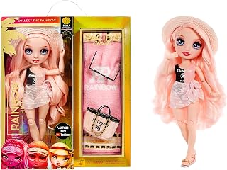 Rainbow High Pacific Coast Bella Parker- Pink Fashion Doll with 2 Designer Outfits, Pool Accessories Playset, Interchangeable Legs, Toys for Kids, Great Gift for Ages 6-12+ Years