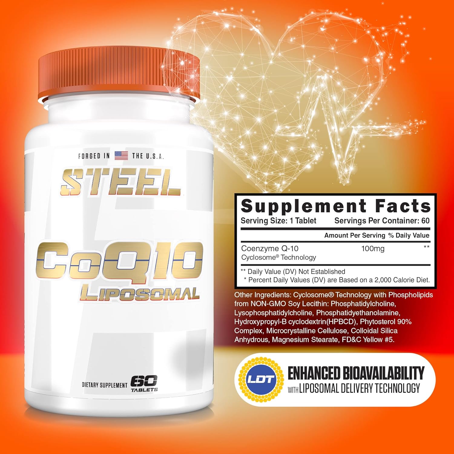 Steel Supplements CoQ10 Liposomal, 100mg, 60 Tablets
