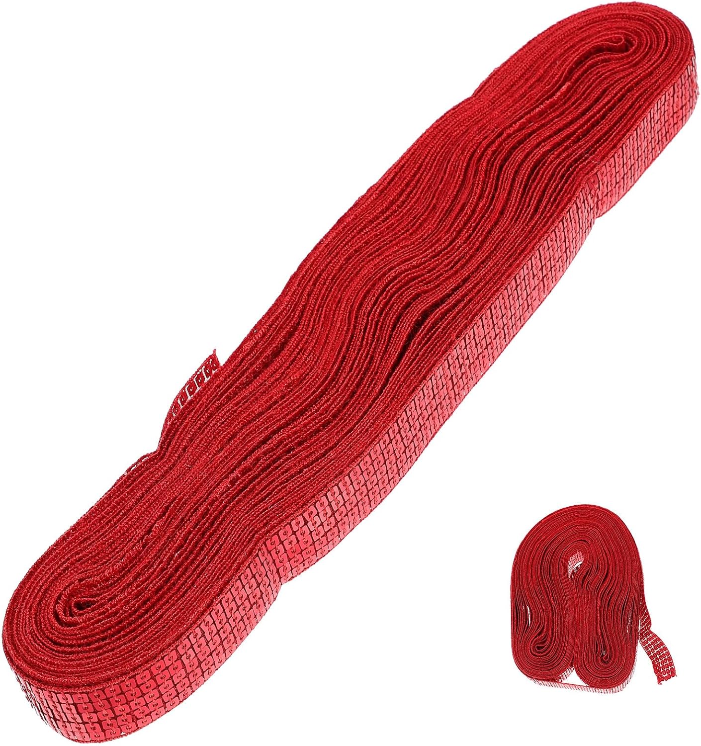 Alipis 5-Row Red Sequin Trim Roll 20 Yards Cuttable Craft Clothing Supplies Wear-Resistant DIY Decorative Costume Accessory for Sewing and Apparel Embellishment
