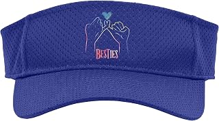 Besties Pinky Promise Best Friends Heart Friendship Matching Sport Sun Visor, Youth, One Size, Purple