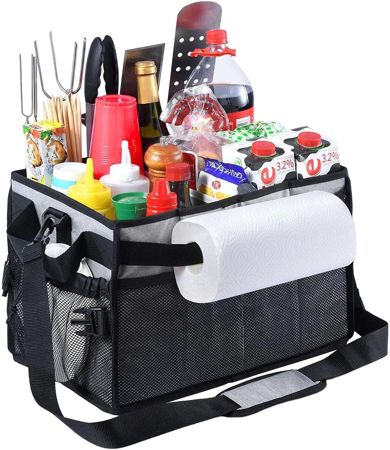 XinMe Picnic Storage Box,Waterproof Container Foldable Organizer Bin - Wear Resistant Storage Bag with Handle Reinforcement Stitches for Camping Outdoor Activities Picnics