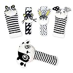 BABY K Rattle Socks & Wrist Rattles and Hand Rattle (Set G+ Dog A) - Newborn Toys for Baby Boy or Girl - Brain Development Infant Toys - Hand and Foot Rattles Suitable for 0-3, 3-6, 6-12 Months Babies