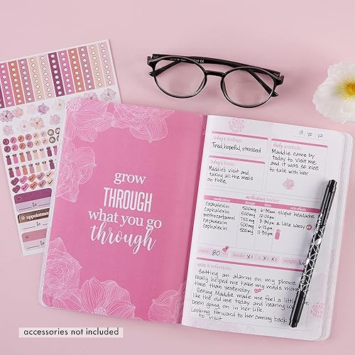 Miniatura 2 de Erin Condren Planificador pequeño para cáncer de mama, diario de apoyo inspirador, incluye rastreadores médicos, emocionales y de estilo de vida,