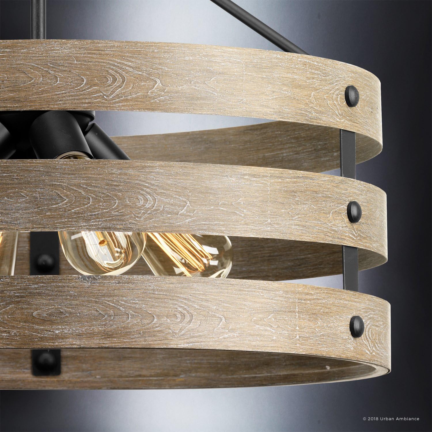 Black Friday - 60% OFF Luxury Modern Farmhouse Chandelier Light, Medium Size: 18.25H x 21.625W, with Rustic Style Elements, Charcoal Finish, UHP2474 from The Adelaide Collection by Urban Ambiance