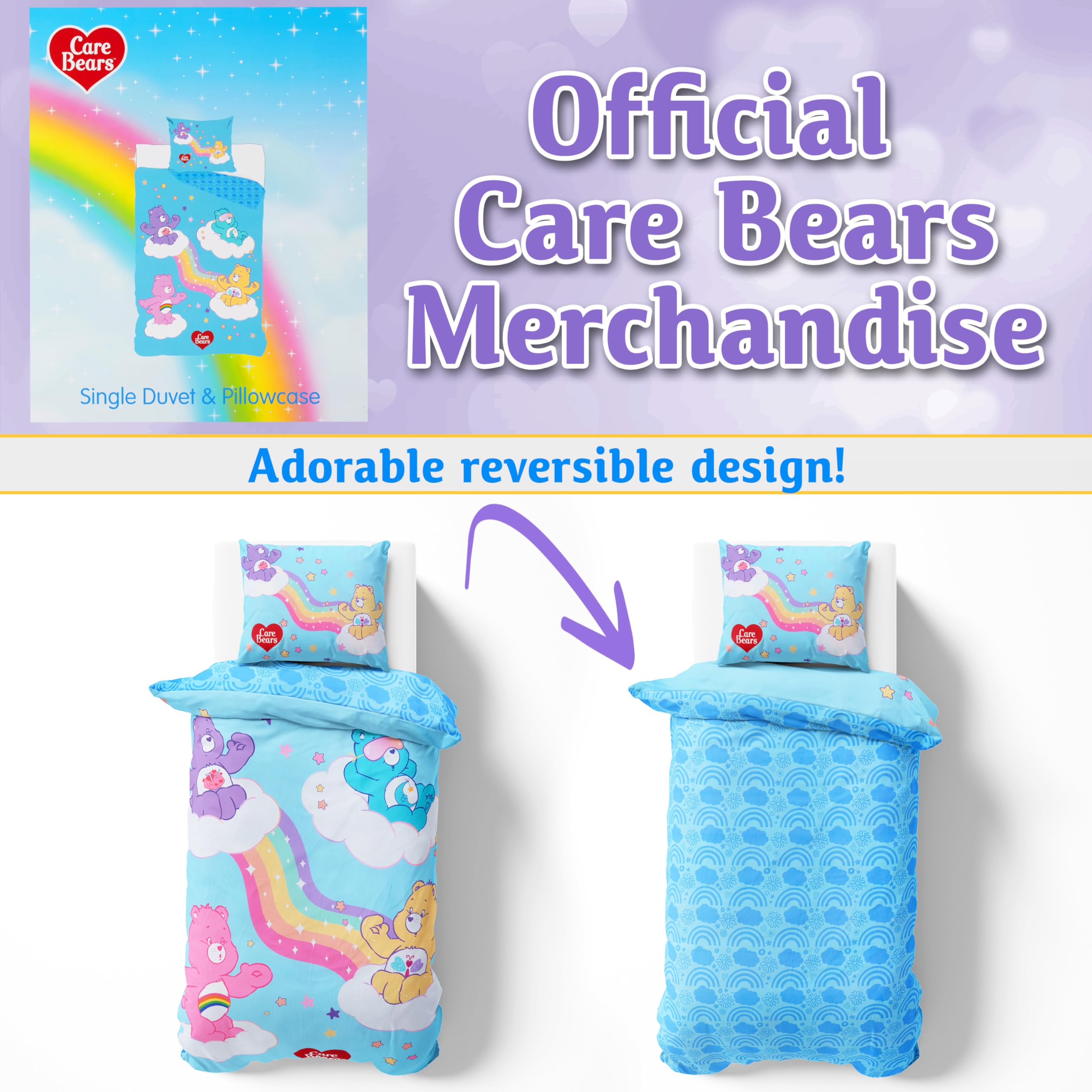 Amazon｜Get Trend Care Bears キッズ ツイン掛け布団カバーセット 枕
