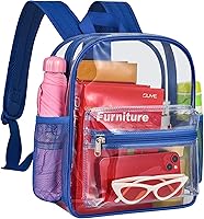 Vista 12 de Mochila transparente aprobada para el estadio, mini mochila transparente, resistente al agua, mochila de PVC transparente