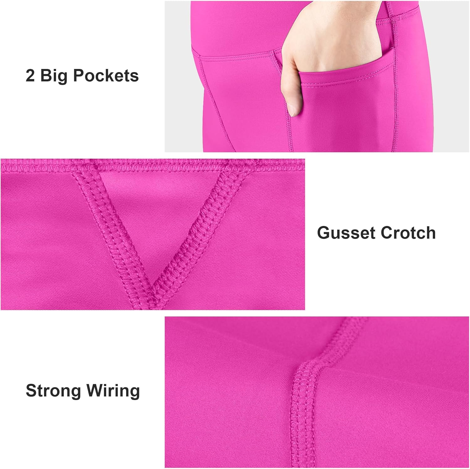 BIG ELEPHANT Girl's Flare Leggings with Pockets, Kids Bootcut Yoga Pants, High Waisted Bell Bottoms for Dance - Image 3