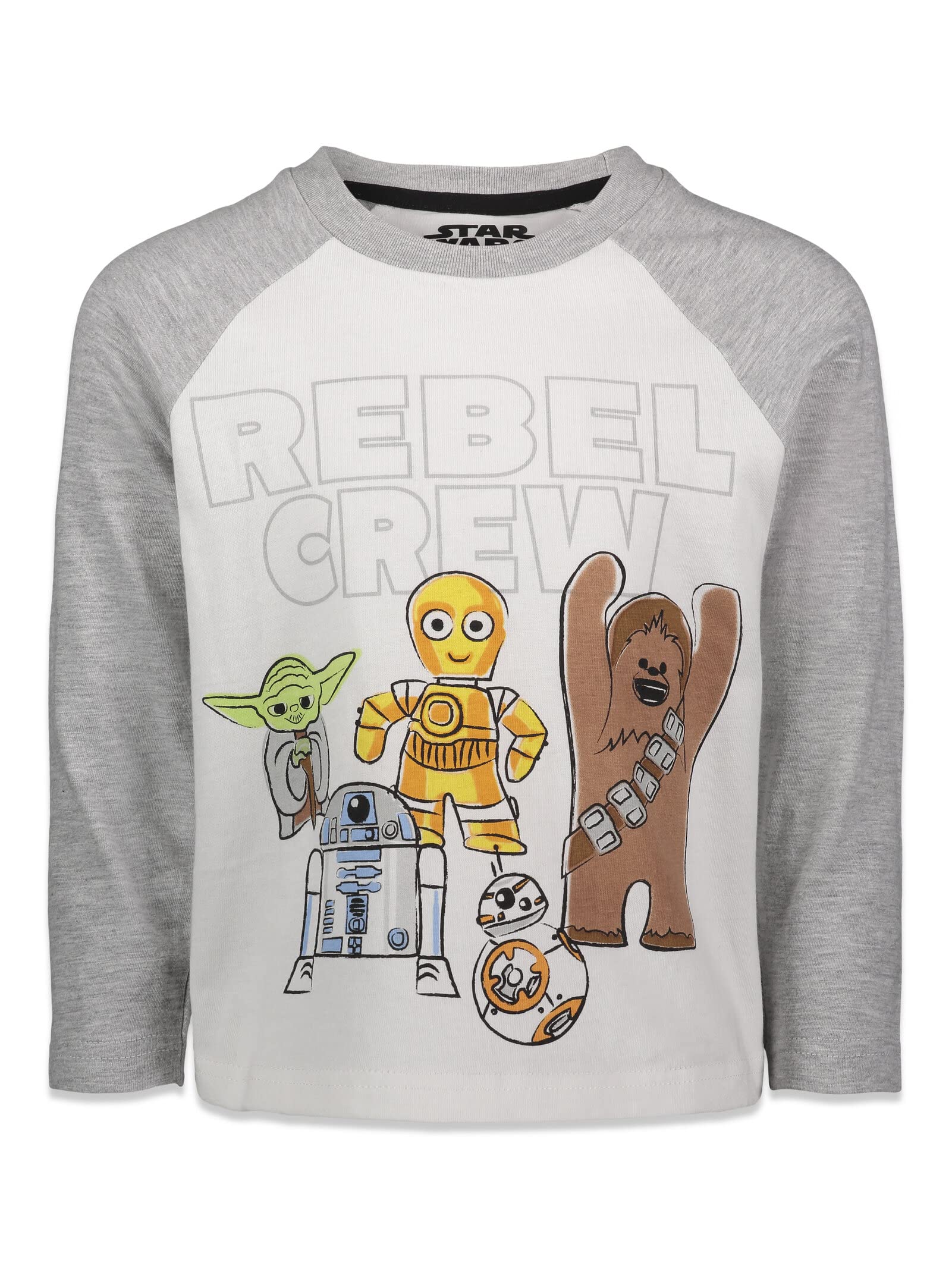Star Wars Toddler Boys 2 Pack Long Sleeve Graphic T-Shirts Black/Grey 4T