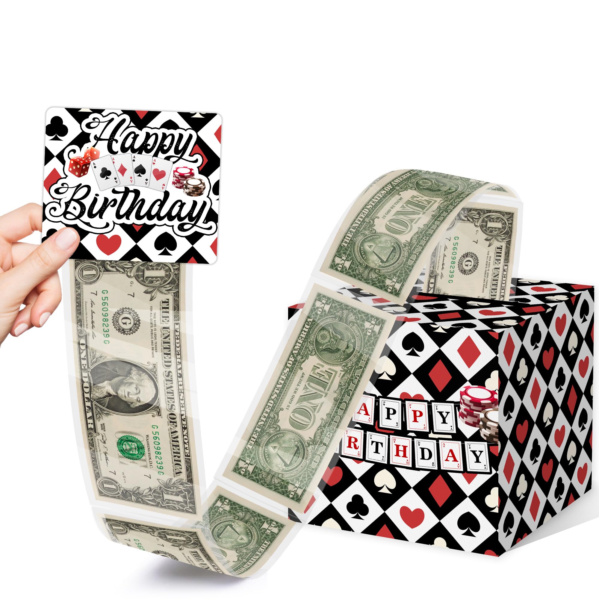 Casino Birthday Party Gifts, Poker Happy Birthday Money Gift Box, Las Vegas Money Gift Box for Cash, Casinos Party Decorations, Casino Poker Money Box, Casinos Theme Party Decorations for Man Women