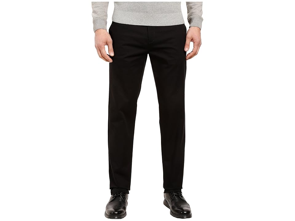 

Calvin Klein Refined Stretch Cotton Twill Pant (Black) Men's Clothing