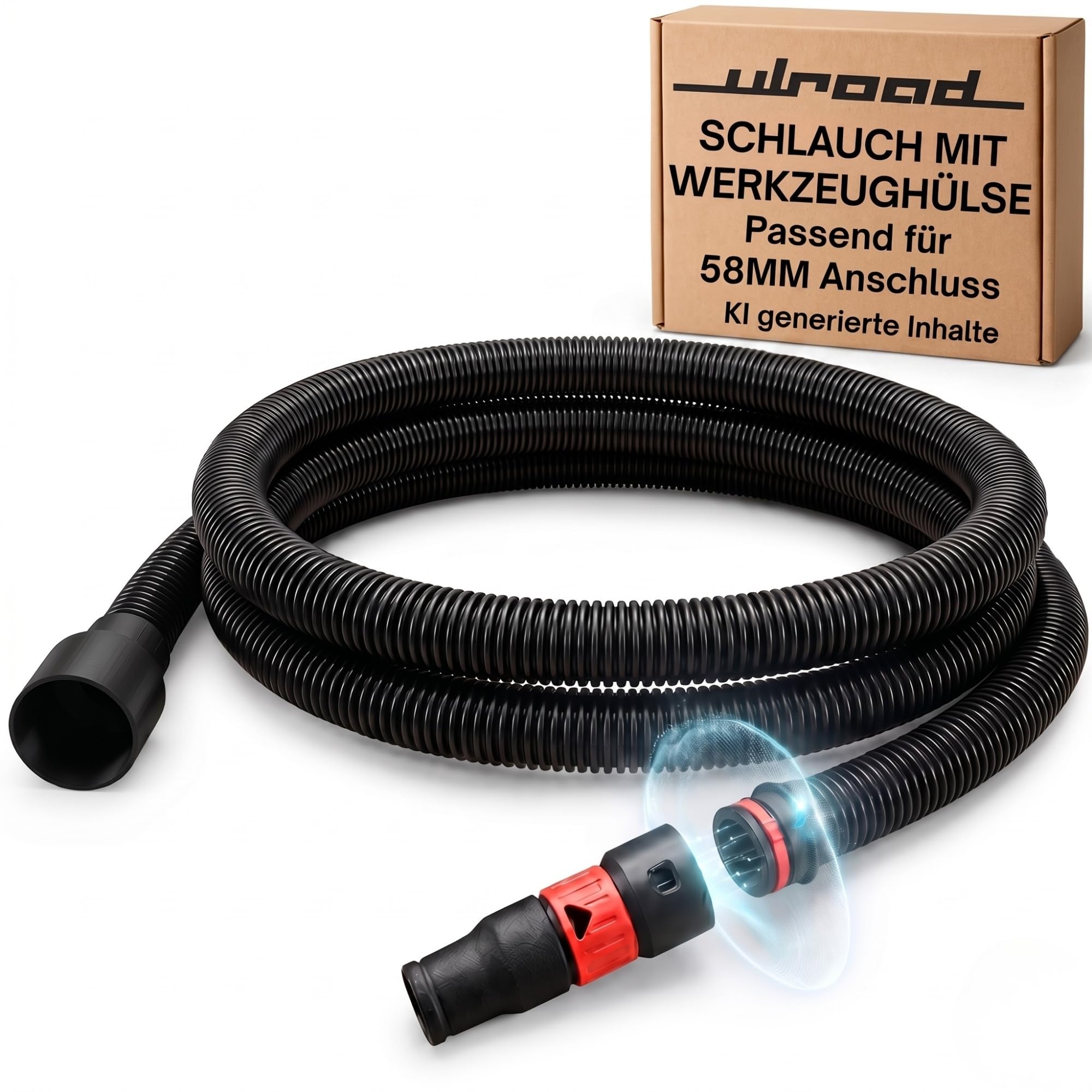 2,5m Staubsaugerschlauch passend für Bosch Professional GAS 12 25 L SFC 35 50 M 55 Sauger – Ersatzschlauch Staubsauger Schlauch inkl. Werkzeugmuffe & Click-Anschluss