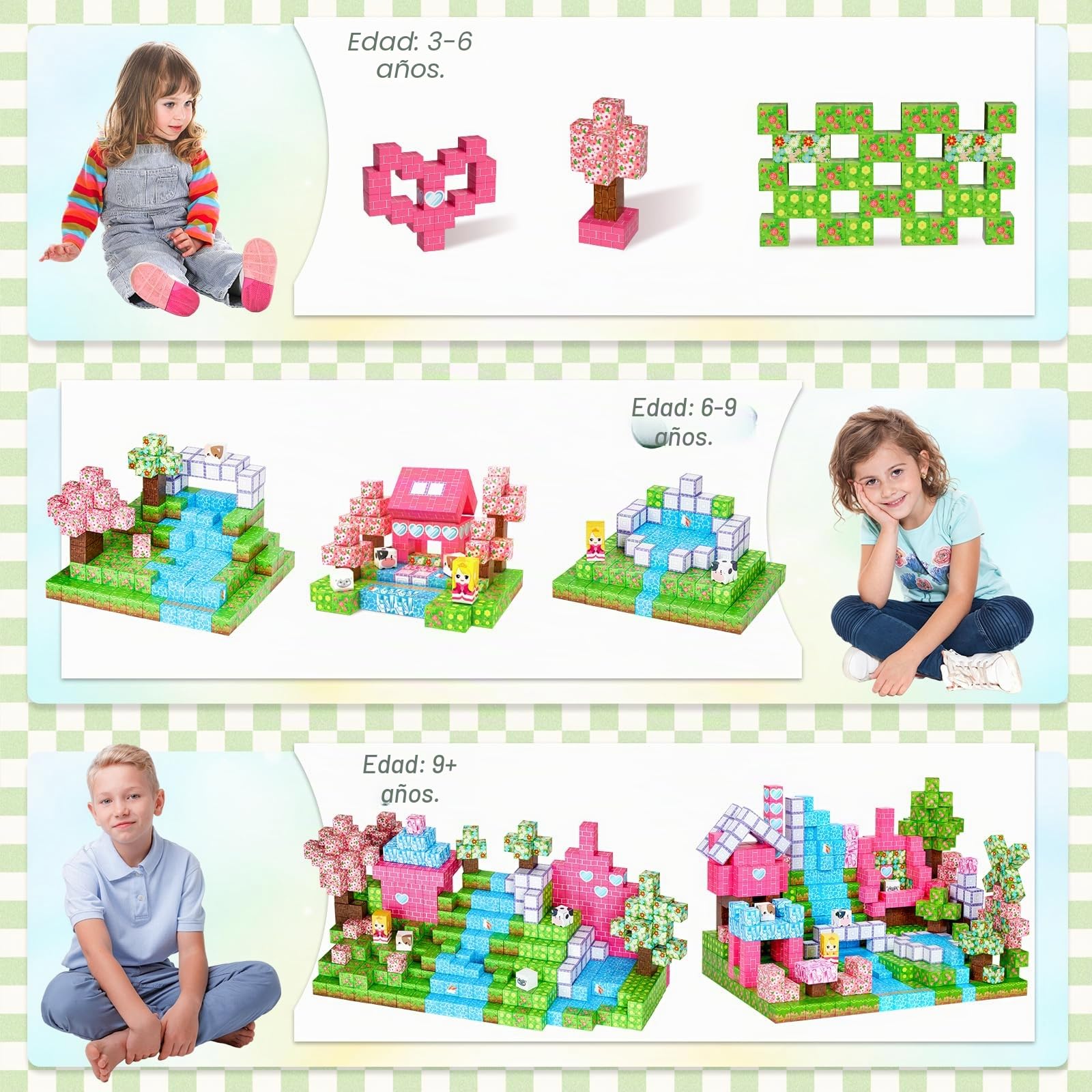 Coolzon Bloques de Construcción Magnéticos 154Pcs, Juguetes Creativos de Bloques Magnéticos Juguetes Sensoriales,Juego de Construcciones Magneticas de Regalos para Niños de 3 + Años