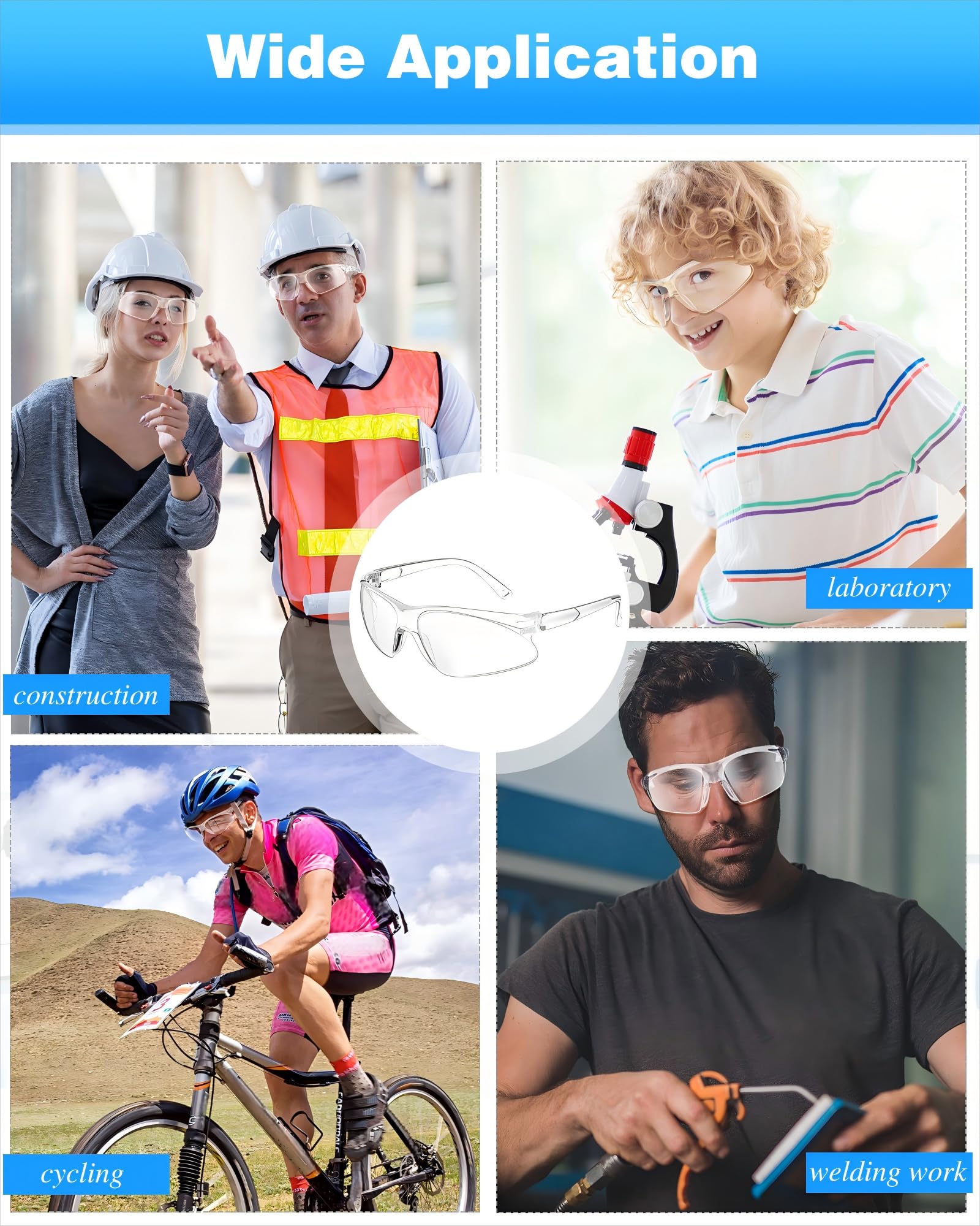 Xuhal 100 Paar Schutzbrillen Bulk Clear Eye Protection Ansi Z87.1 Schutzbrillen
