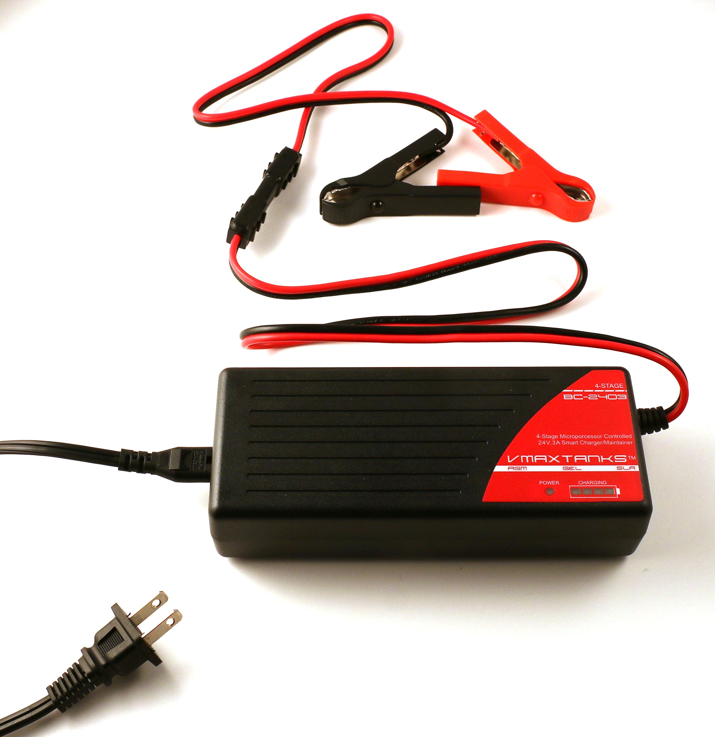 Amazon.com: BC2403 + Alligator Clamps: VMAX BC2403 24V 3 Amp 4