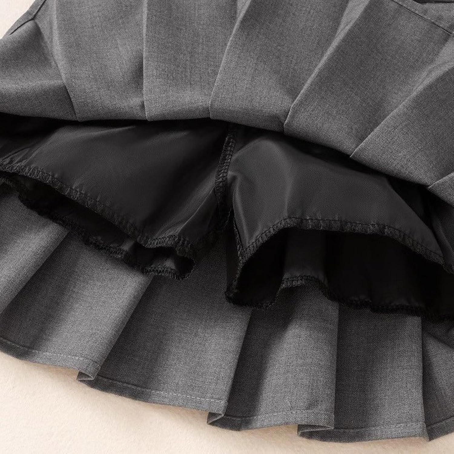 Pleated Mini Skirt Girls 2026 High Waist A Line School Uniform Short Skirts Preppy Button Tab Cute Casual Wear
