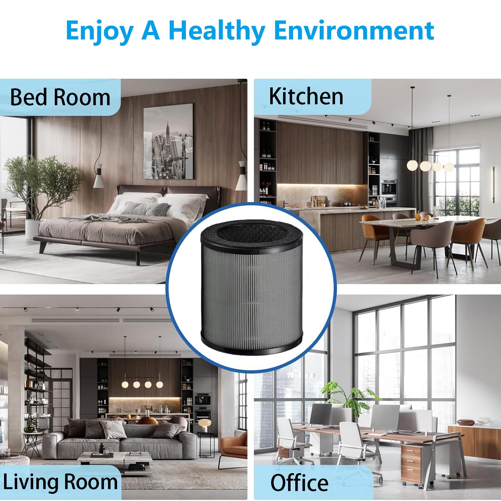 Airmega 50 Filtro de repuesto compatible con COWAY Airmega 50 purificador de aire 3 en 1 H13 True HEPA y filtro de aire de carbón activado, paquete de 2
