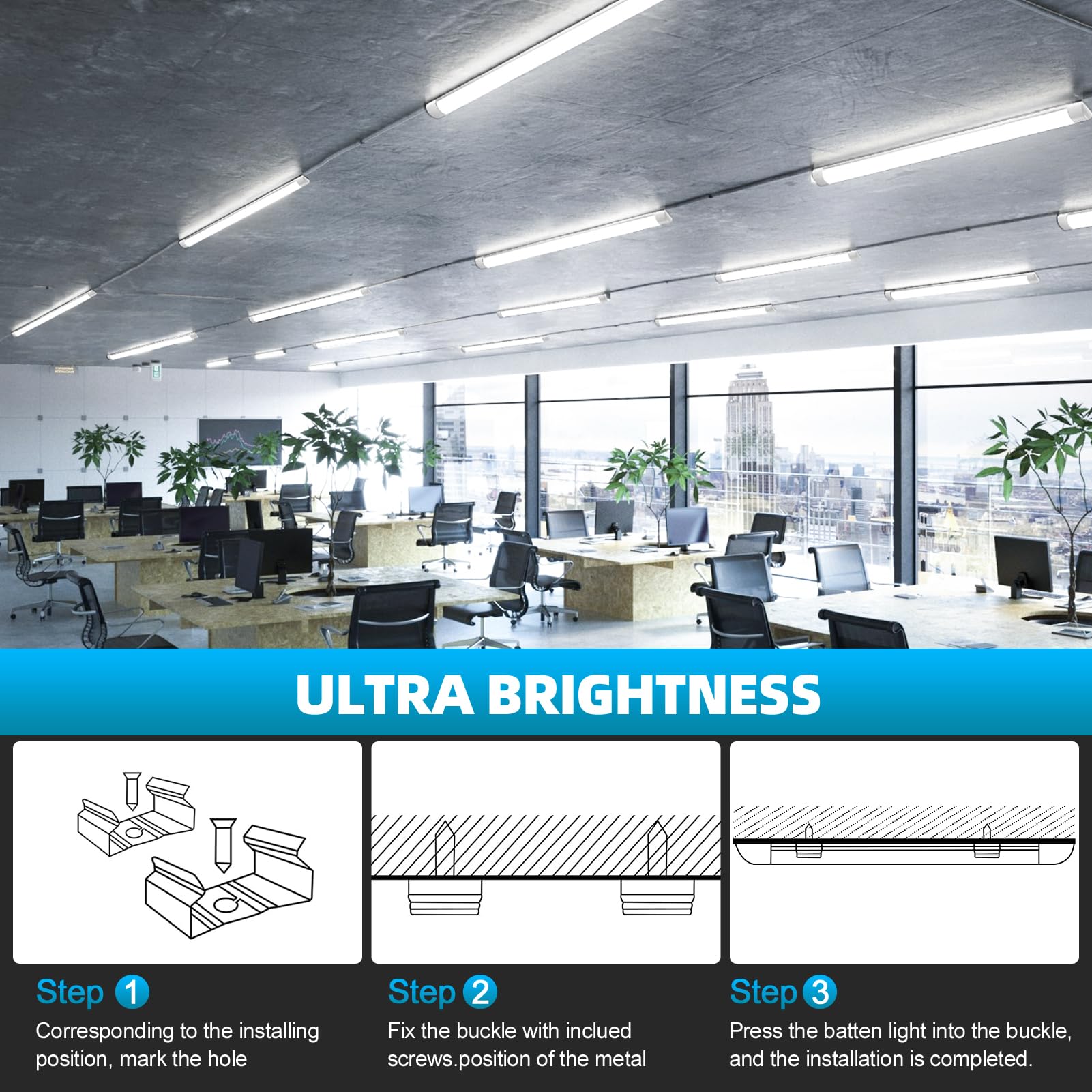 6 PACK Feuchtraumleuchte Led 90cm, 30W 3600LM Kellerlampe 3200K Warmweiß LED Röhre 130° Abstrahlwinkel LED Feuchtraumleuchte für Badzimmer Wohnzimmer Küche Garage Büro