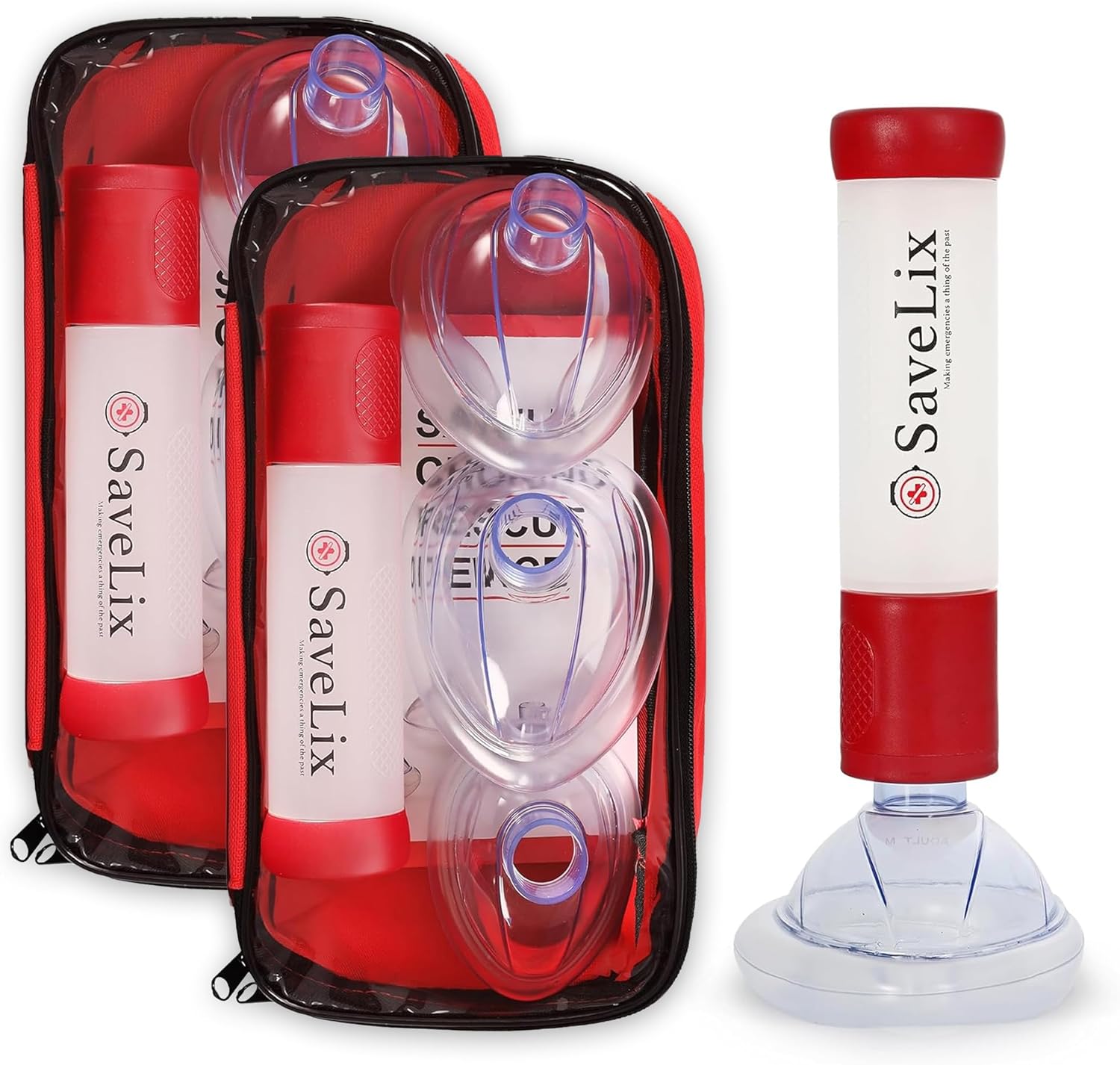 Anti-Choking Device 2 Pack Portable Airway Suction Device & First Aid Kit