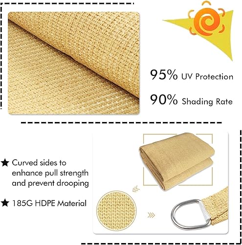 Miniatura 3 de KANAGAWA - Toldo triangular con bloque UV, color gris oscuro para patio,jardín, jardín trasero, actividades al aire libre