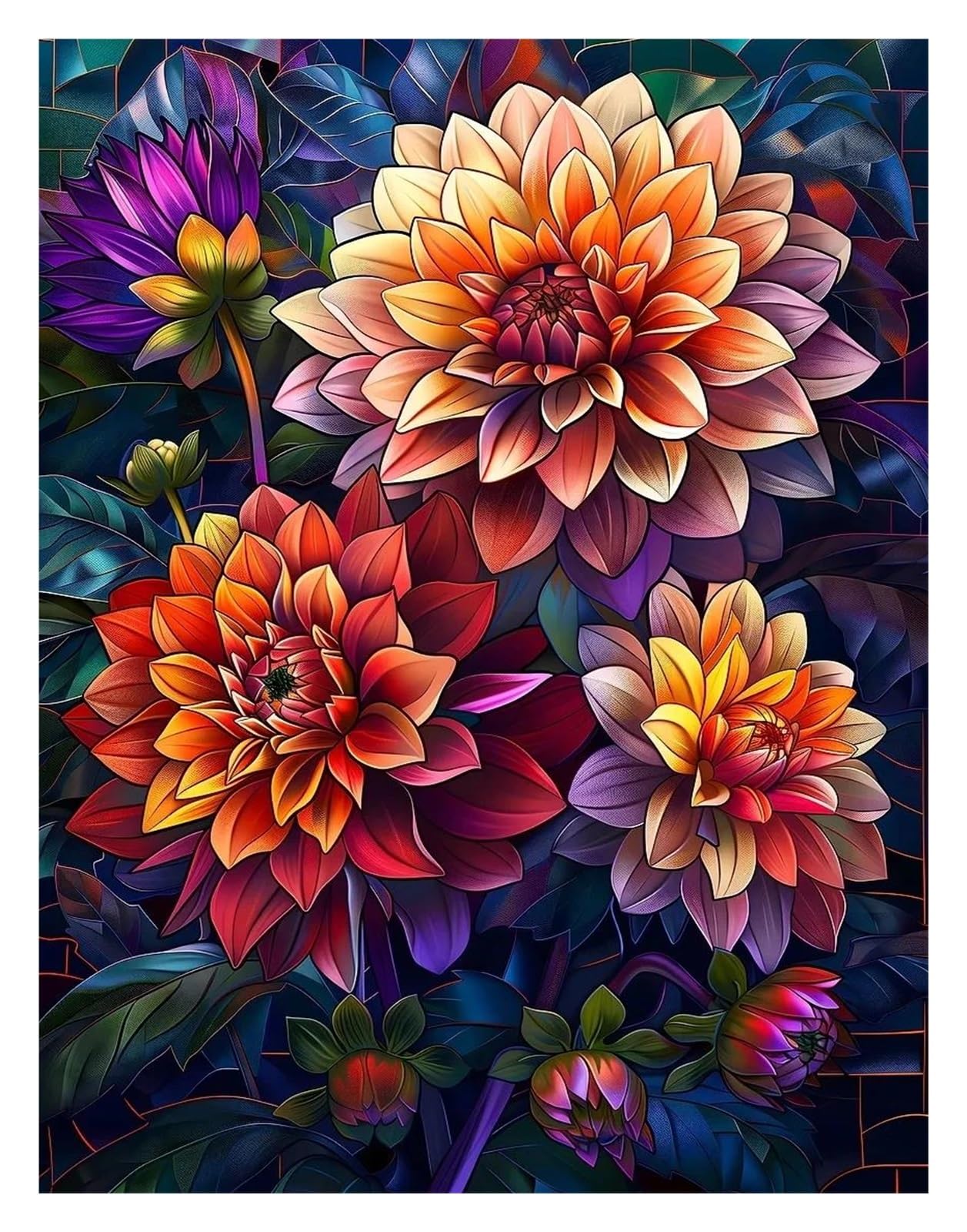 Art mural pour décoration intérieure salon, tableau fleur abstraite et tulipe