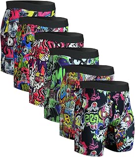 CHUAKIN Mens Athletic Underwear Mens Boxer Briefs Long Leg Trunks Underwear 6 Pack