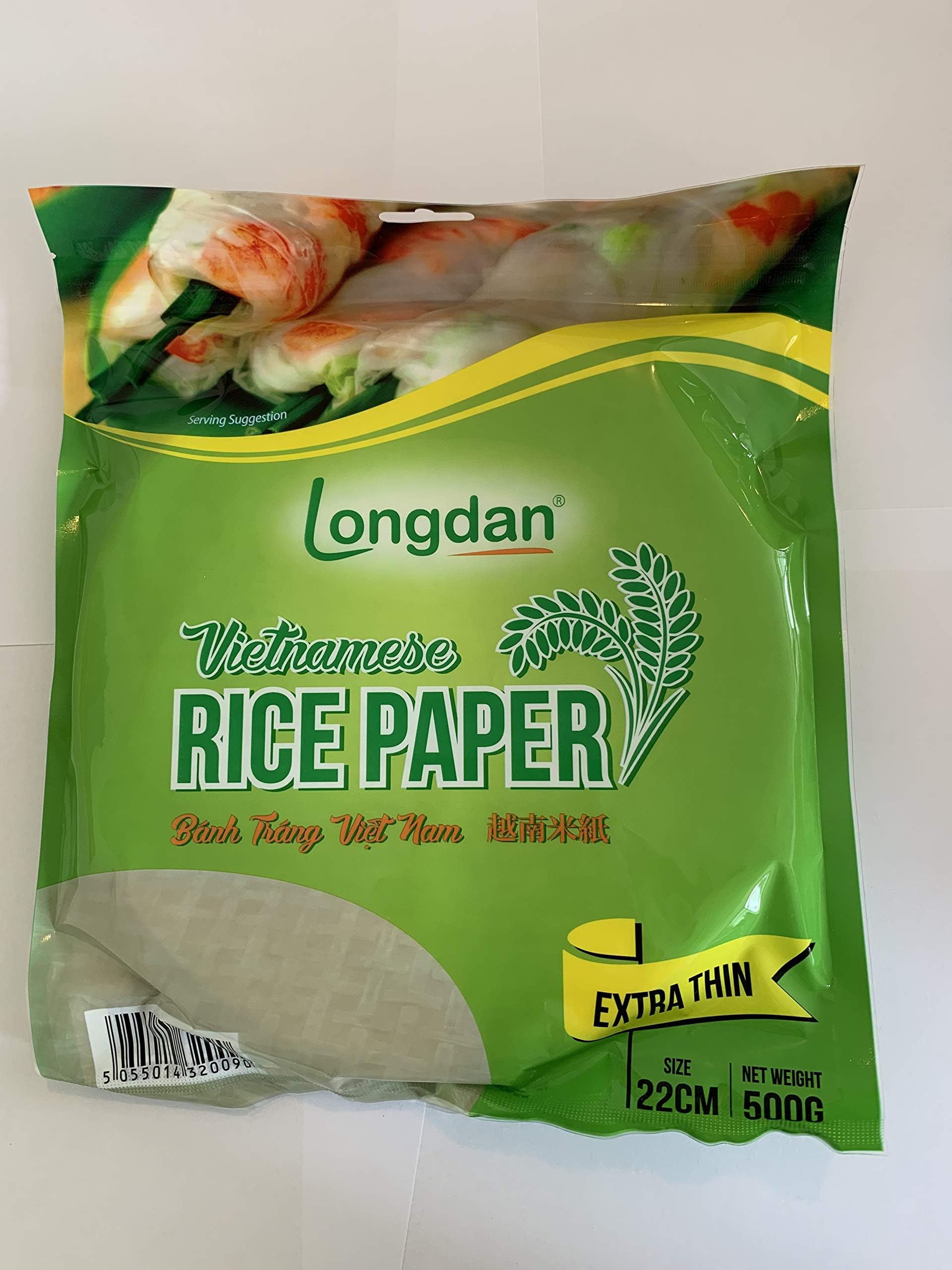 Longdan Vietnamese Rice Paper Wraps (Extra Thin) 22cm 500g (Pack of 2)
