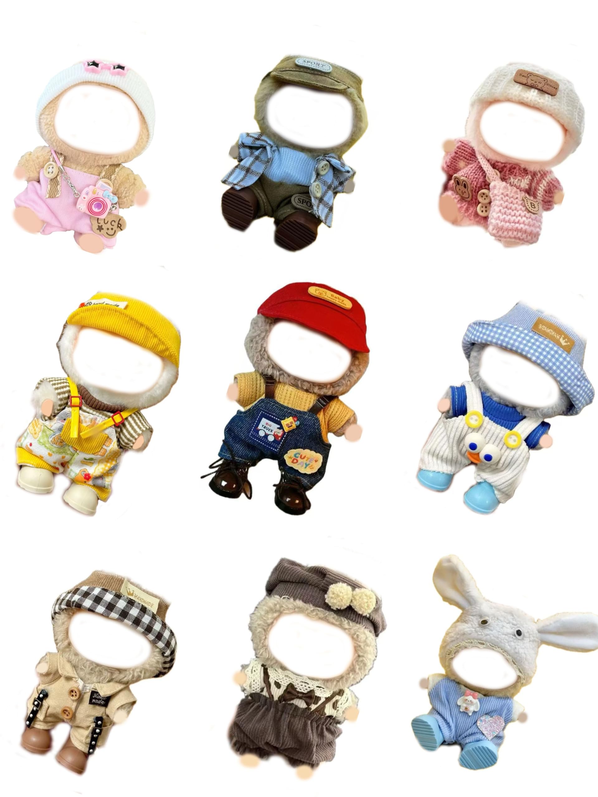 10PCS Dolls Clothes Set(NO Doll NO Shoes) for 15cm/17cm Dolls Accessories,Handcrafted Stylish, Cute Casual Suitable Accessories