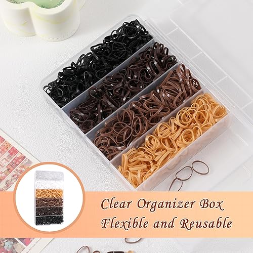 Miniatura 5 de 3000 bandas elásticas para el cabello, bandas de goma de 6 colores para el cabello, mini ligas elásticas para el cabello con herramientas de