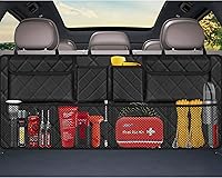 Femuar Large Collapsible Car Trunk Organizer 42x18 Inch Backseat Storage Bag 8 Pockets for SUV Truck MPV Black