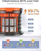Vista 2 de Ganiza Juicer Machines, Slow Masticating Juicers with Large Feed Chute for Whole Fruits & Vegetables, Cold Press Juicer with 3 Replace Filters for